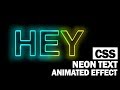 DIY CSS Animated Neon Text Effect Tutorial  2019