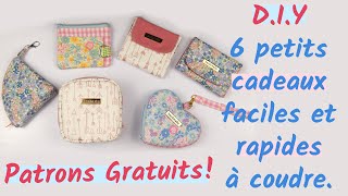 6 idées cadeaux rapides et faciles à coudre soi-même - Patron Gratuit - Couture Facile Mimi