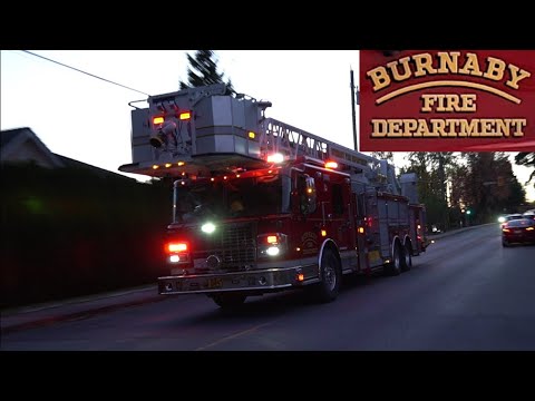 Burnaby Fire Department Ladder 5 Responding - YouTube