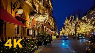 Paris Christmas Lights & Decorations, Avenue Montaigne -  Paris Luxury Shopping Street