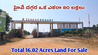 80 Lakhs Per Acre @ Kurmed Village - 16 Acres Land For Sale - Attached to 250 Acres Mega Venture