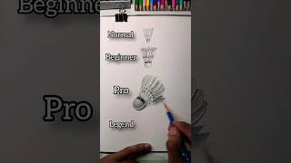 shuttlecock 🏸 sketch drawing - art normal vs legend hyper realistic #drawing #art #painting