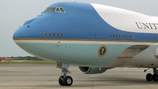 エアフォースワン(大統領専用機)・オバマ大統領 到着～出発まで [HD]