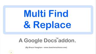 Multi Find \u0026 Replace for Google Docs