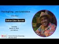 Thanksgiving and Celebration of the life of Dalton Eden Barrett