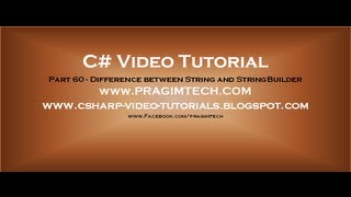 Part 60 C# Tutorial Difference between String and StringBuilder