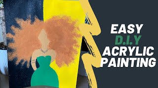 D.I.Y EASY ACRYLIC PAINTING TUTORIAL (AFRO ART)