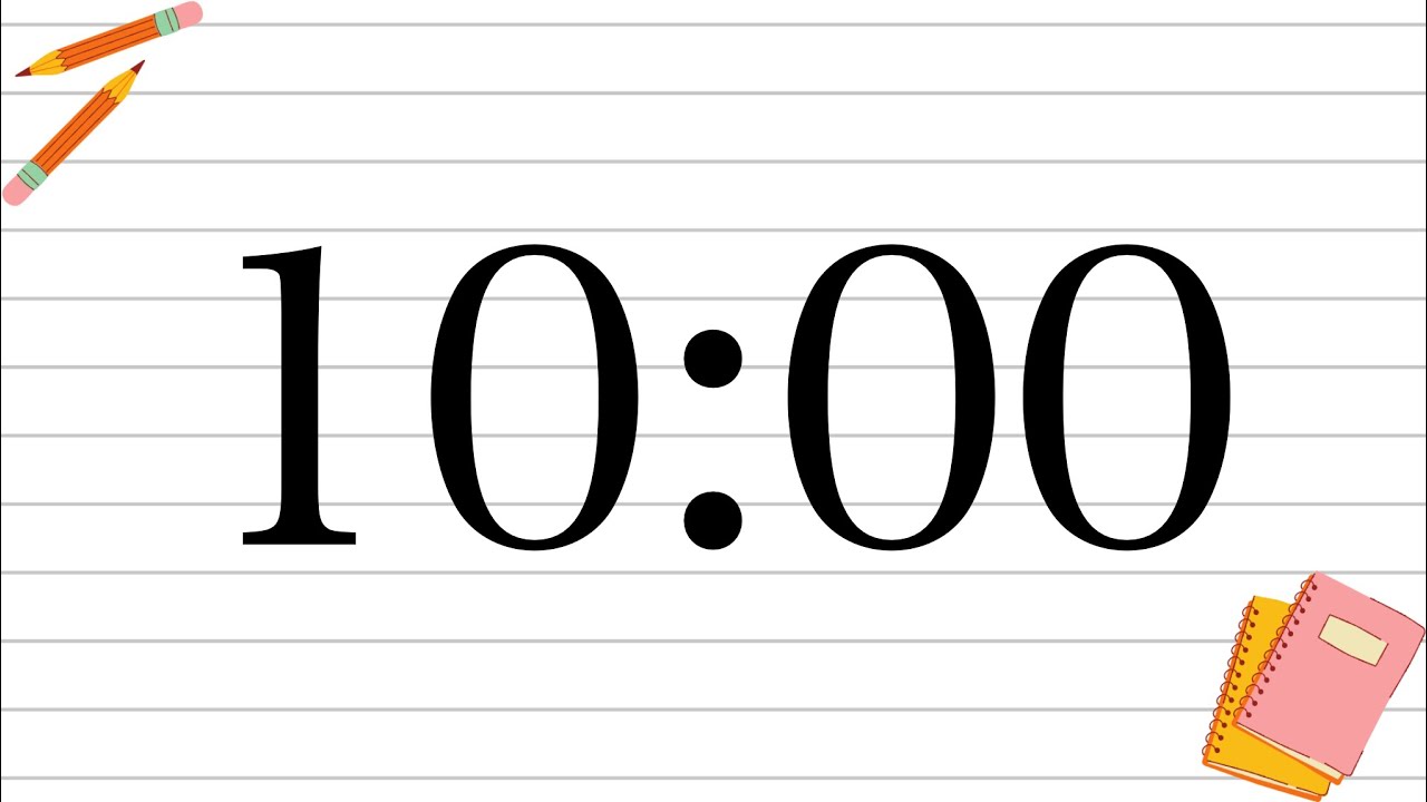 10 Minute Fun School Notebook Classroom Timer No Music Piano Alarm At