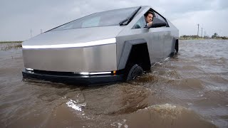 How Deep Can Tesla Cybertruck Drive in Water? -Wade Mode Test