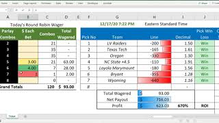 Sports Betting Tools Round Robin Parlay Calculator