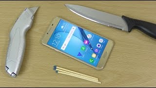 Samsung Galaxy C5 - Knife, Bend \u0026 Burn Test! (4K)