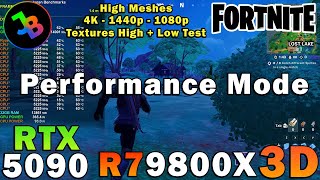 Fortnite Performance Mode | RTX 5090 | R7 9800X3D | 4K 1440p 1080p | Max \u0026 Low Competitive Settings