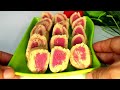 बाजार जैसे स्वादिष्ट काजू स्ट्रॉबेरी रोल घर पर kaju strawberry roll recipe easy strawberry roll