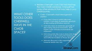 Cherwell CMDB Best Practices - March 2019 StrataCom Cherwell Practitioner's Webinar