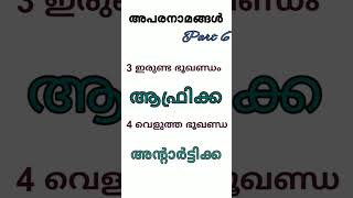 PSC അപരനാമങ്ങൾ/ Shorts - 329 #pscshorts #gk #gkshorts #pscbasics