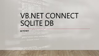 VB.net connect sqlite database sample