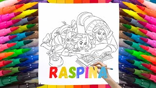 Let's Explore the World 🌎 with Rapunzel and Her Friend 🧭 Raspina Coloring Disney Coloring Page 👸