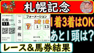 札幌記念2023年のレース結果＆馬券結果発表！3連複1点勝負で2頭は来た！あと1頭は？