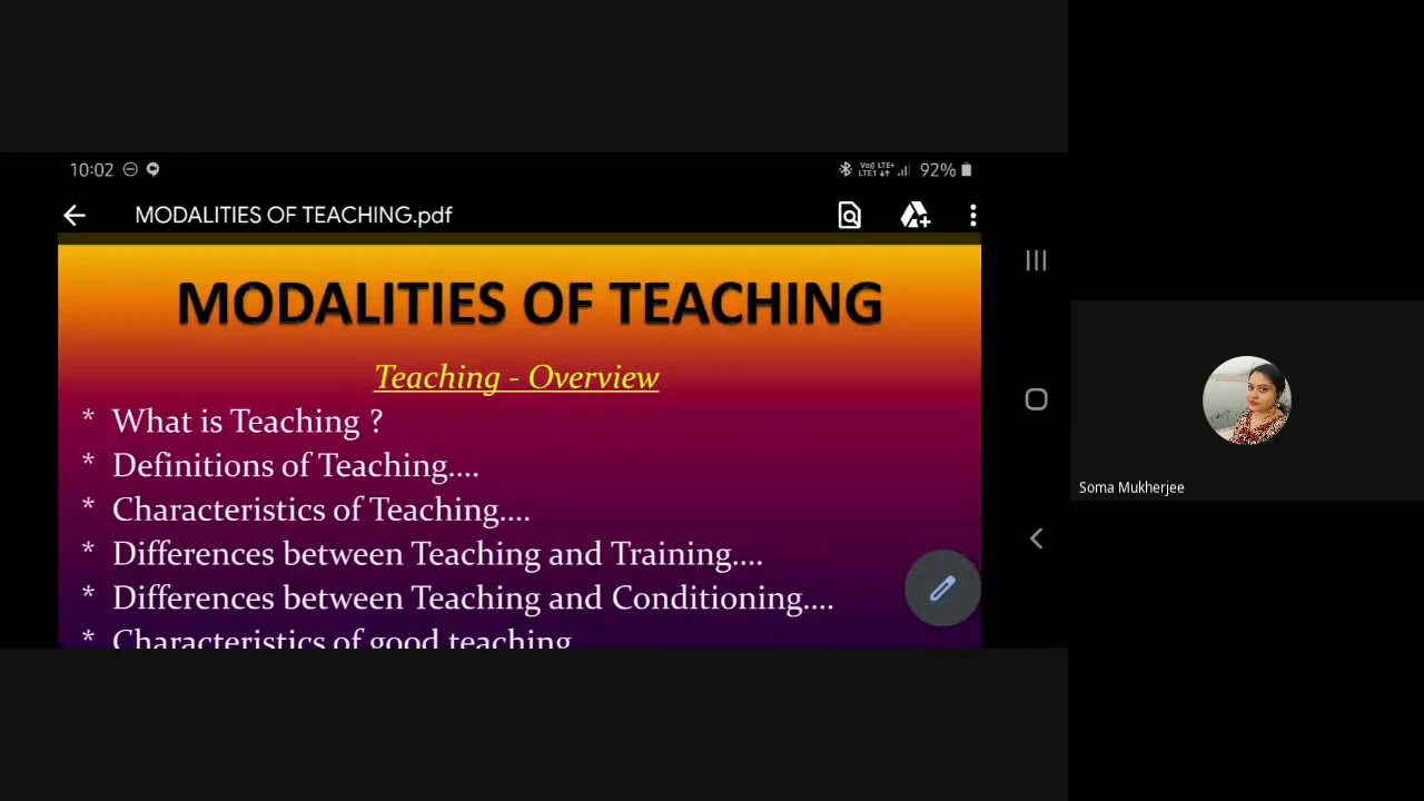 Modalities & Levels Of Teaching-B.Ed. Online Class 52-SG Ma'am-For 2nd ...