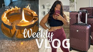 VLOG | TJ Maxx Shopping, Cool Sculpt Machine, 4pc Luggage Set + Table Top Fire pit + Red Velvet Cake