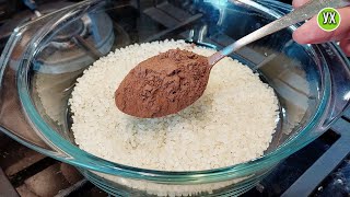 Novelty! I mixed rice with cocoa and surprised the whole family!