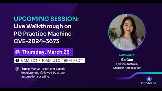 OffSec Live | Box Walkthrough on PG Practice CVE-2024-3673 machine (featuring Bo Gan)