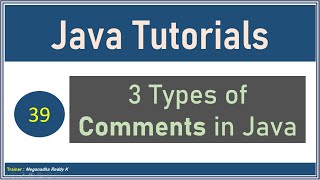 Java Tutorials : Types of Comments in Java #39