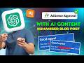 AdSense Approval with AI Conent | Create Humanised Blog Posts get Google AdSense Approval