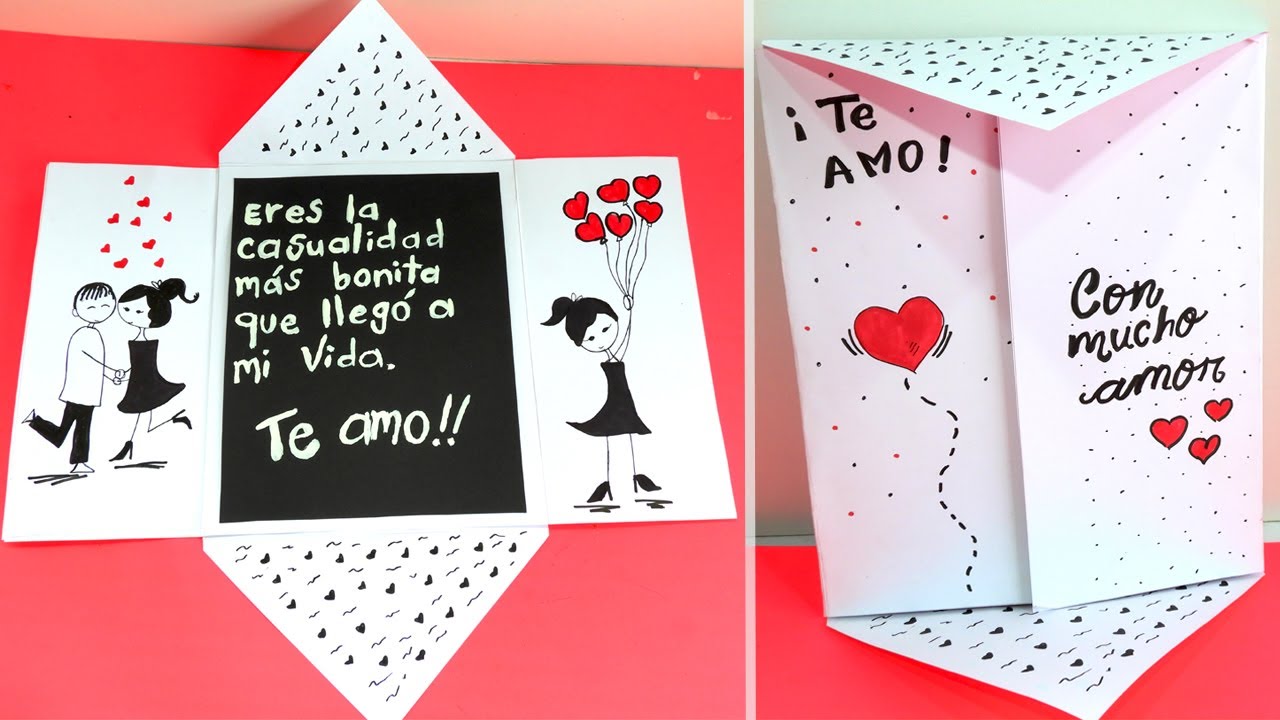 COMO HACER UNA TARJETA Para Tu Novio De Amor Y Amistad 💖 LOVE CARD ...