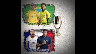 RONALDO X NEYMAR VS ZIDANE X MBAPPE #football #shorts #trophy