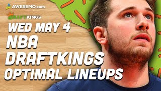 DraftKings NBA Lineups Wednesday 5/4/22 | NBA DFS DraftKings ConTENders Awesemo.com