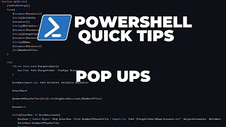 PowerShell Quick Tips : Pop-Ups