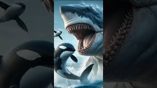 Megalodon vs paus orca  animal fight which is the king#shorts #animals #animal #dinosaur #dinosaurs