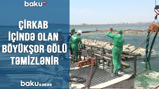 Çirkab içində olan böyükşor gölü təmizlənir