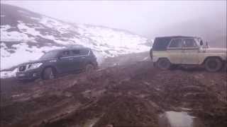 Nissan Patrol 2014 vs UAZ-469 (Vilis) 1972 mud off road in Armenia 2015