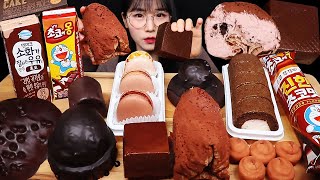 편의점 초코 신상🍫 수건케이크 벽돌케이크 마시멜로우팡 마카롱 모찌멜로 디저트 먹방 Edible Towel Crepe Cake convenience store MUKBANG ASMR