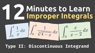 Improper Integrals of Type II (Discontinuous Integrand) in 12 Minutes