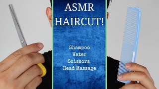 ASMR Haircut (Hair Brushing, Shampooing, Water Bottles, and more)