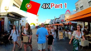 ⁴ᴷ Sunset walk 🇵🇹 Albufeira : Old town, shops and bars, Algarve, Portugal (part 1) 4K