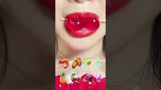 asmr EMOJI FOOD SELF-MADE dragon fruit JELLY  吃火龙果味自制果冻 eating sounds #mukbang #eatingsounds