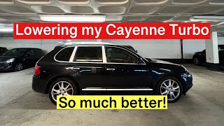 Lowering My Cayenne Turbo with Airmatic Links. Super Easy How to.