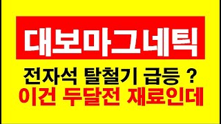 대보마그네틱  전자석 탈철기 재표 급등 ! 이거 재료가 좀 이상한데 ?