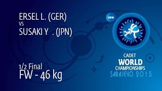 1/2 FW - 46 kg: Y. SUSAKI (JPN) df. L. ERSEL (GER) by TF, 10-0