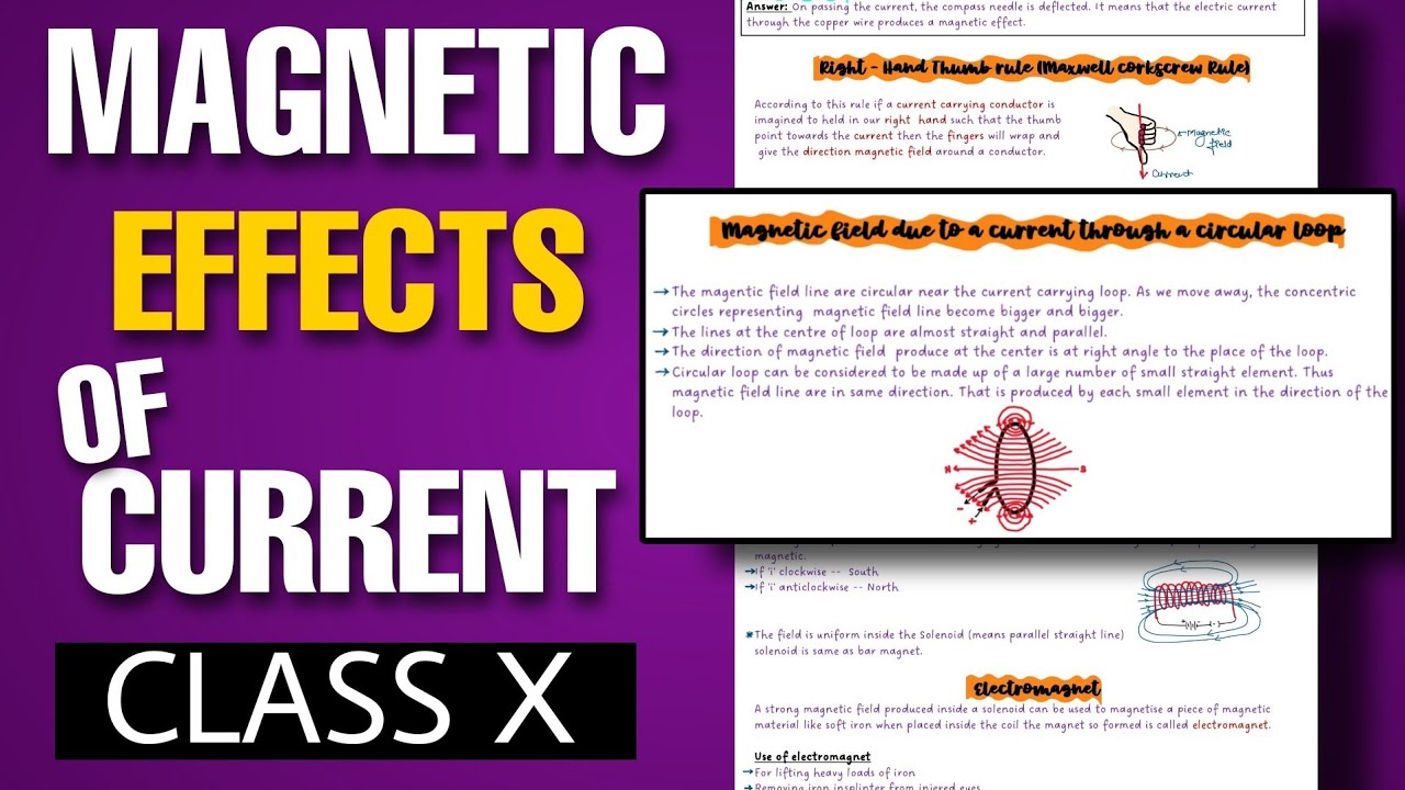 Magnetic Effects Of Electric Current Class 10 Notes By Cbse Topper 🔥 ...