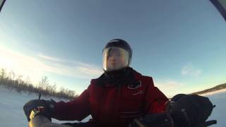 Snowmobiling on Muonio River - 1