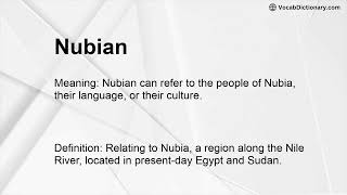 Nubian Meaning