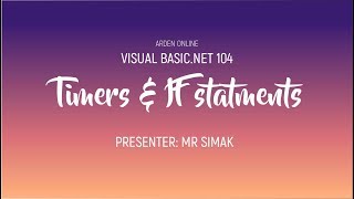 VB.NET 104 - Timers and IF