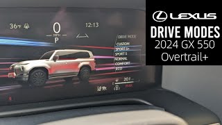 Drive Modes of the 2024 Lexus GX 550 Overtrail+