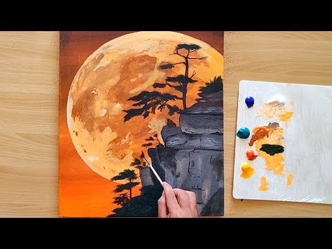 Full Moon Painting Acrylic Painting For Beginners Step By Step Youtube Full Moon Painting Acrylic Painting For Beginners Step By Step Youtube