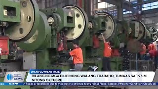 Bilang ng mga pilipinong walang trabaho, tumaasa sa 1.97-M nitong oktubre